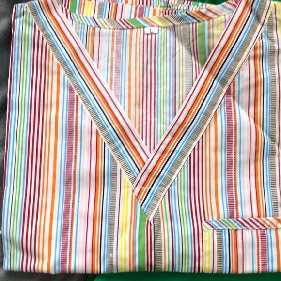 Striped multicolor and green Nurse scrub set - Picture 2 of 6